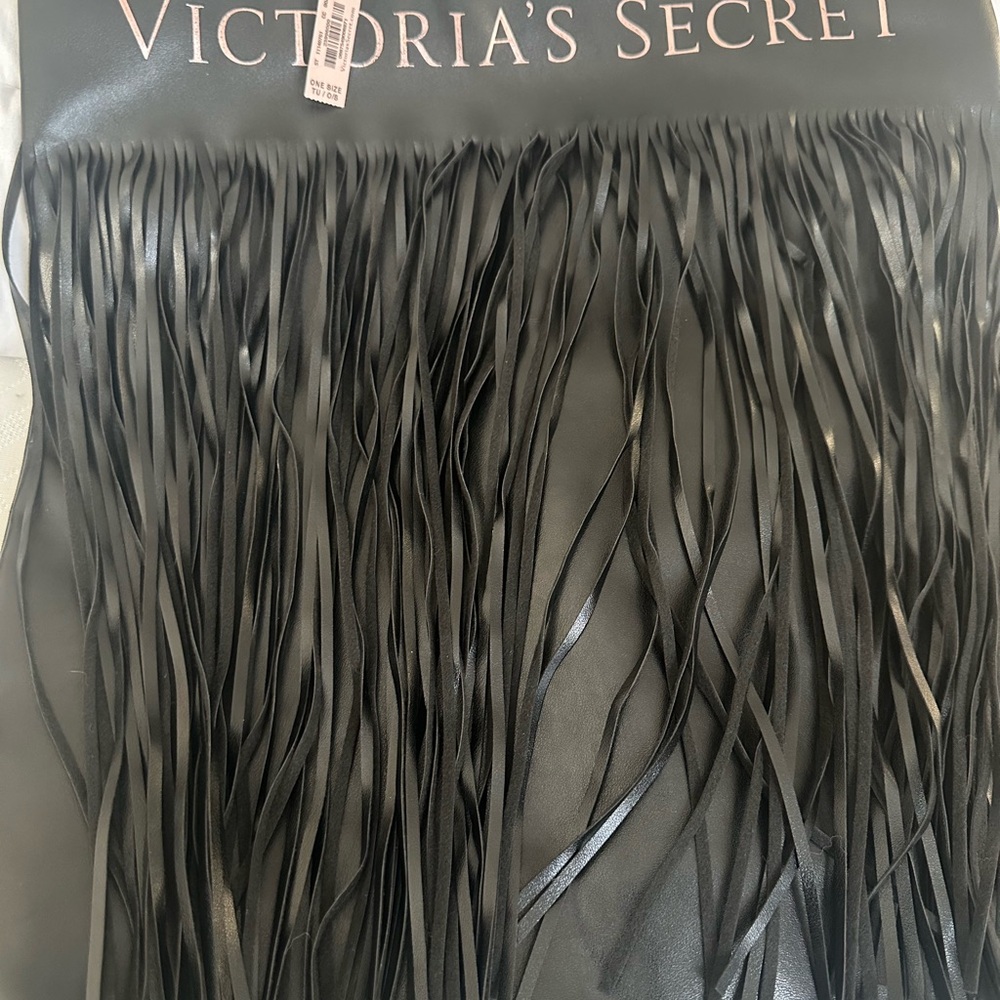 Victoria's Secret Black Fringe Bag